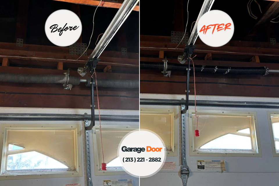 Before and after: garage door repair Monticello, GA